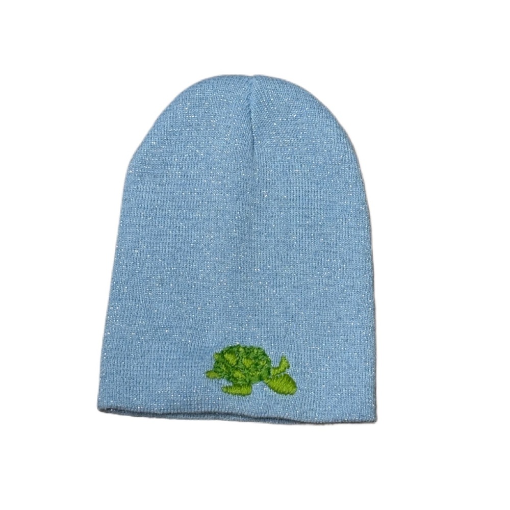 ⭐️2/$10 NWOT Toddler Kids Beanie Hat Hand Embroidered Turtle
